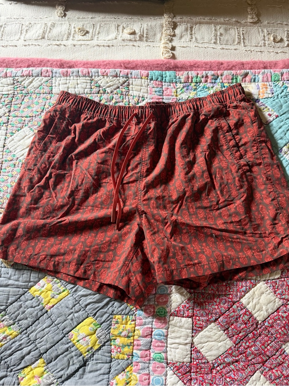 Orvis Red Drawstring Swim/Leisure Shorts
